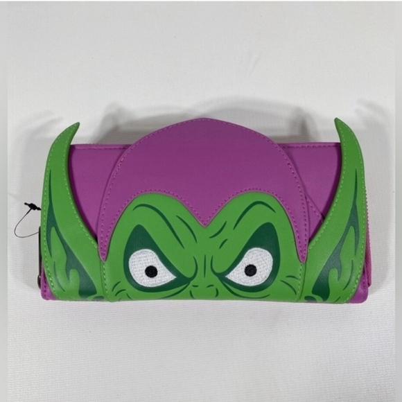 🔹️Loungefly 🔹️Marvel Green Goblin Zip Around Full Size Wallet Exclusive - Picture 1 of 4